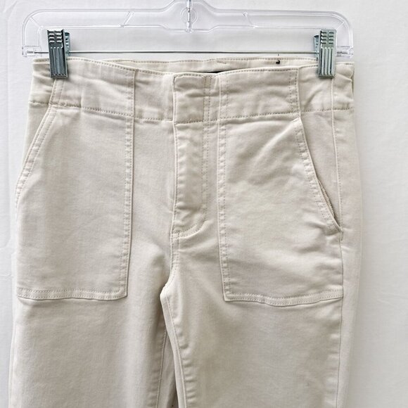 Kut From The Kloth Reese Ankle Zip Straight Leg Stretch White Pants Women Size 0 - Picture 14 of 14